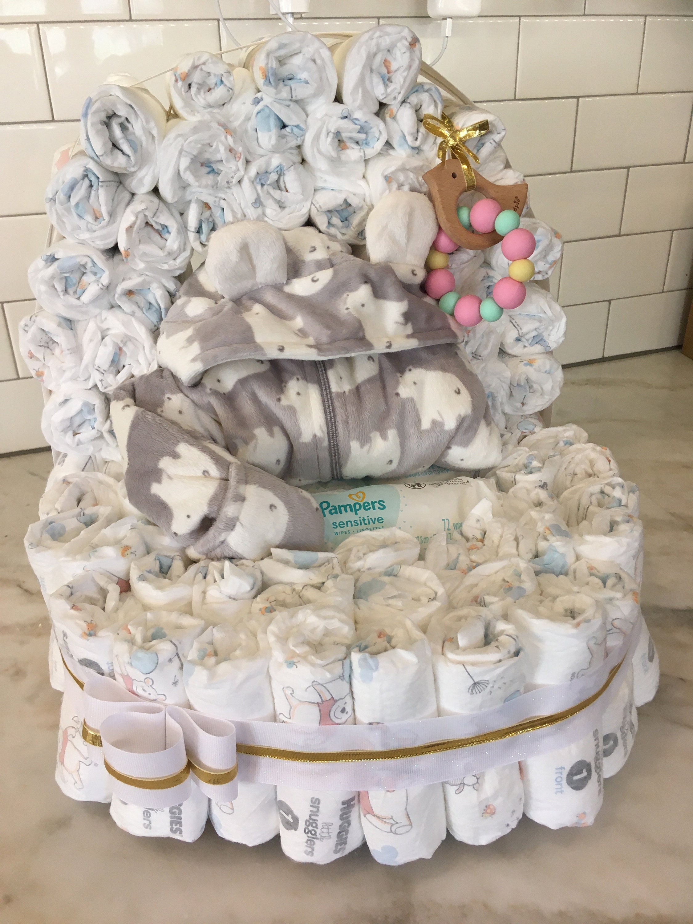 Diaper Bassinet • PATTERN • Diaper Cake for a Baby Shower • Expectant ...