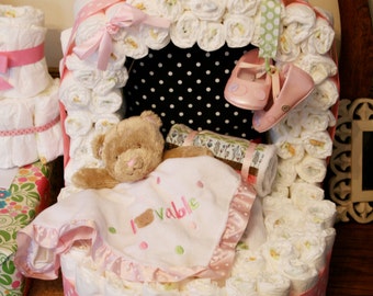 Diaper Bassinet • PATTERN • Diaper Cake for a Baby Shower • Expectant Mama's