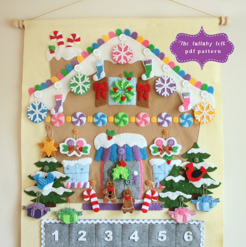 Gingerbread House Advent Calendar Pattern • 24 Ornaments • PATTERN • Instant Digital Download 