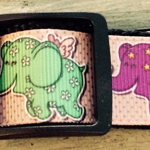 Dog Collar *  Elephants  * 1&quot; Adjustable Buckle Dog Collar OR Martingale Collar