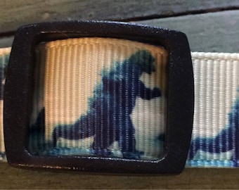 5/8  or 3/4" Little Dog Collar  " Godzilla  "Xsmall, Small * Adjustable Buckle Collar