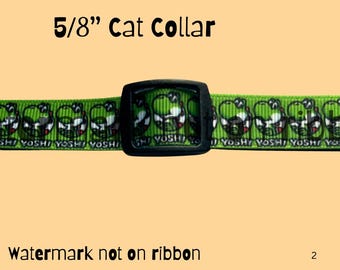 Dinosaur Cat * Kitty collar *      5/8 “ wide * Adjustable  Breakaway Buckle Collar with bell