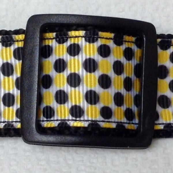 Custom Dog Collar*  Polka Dots * Black & Gold * Hawkeyes  * Adjustable Buckle  OR Martingale Collar**I Love My Dog Collars on Etsy