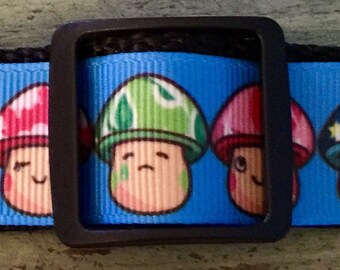 Dog Collar *  Mushrooms * 1" Adjustable Buckle Dog Collar OR Martingale Collar