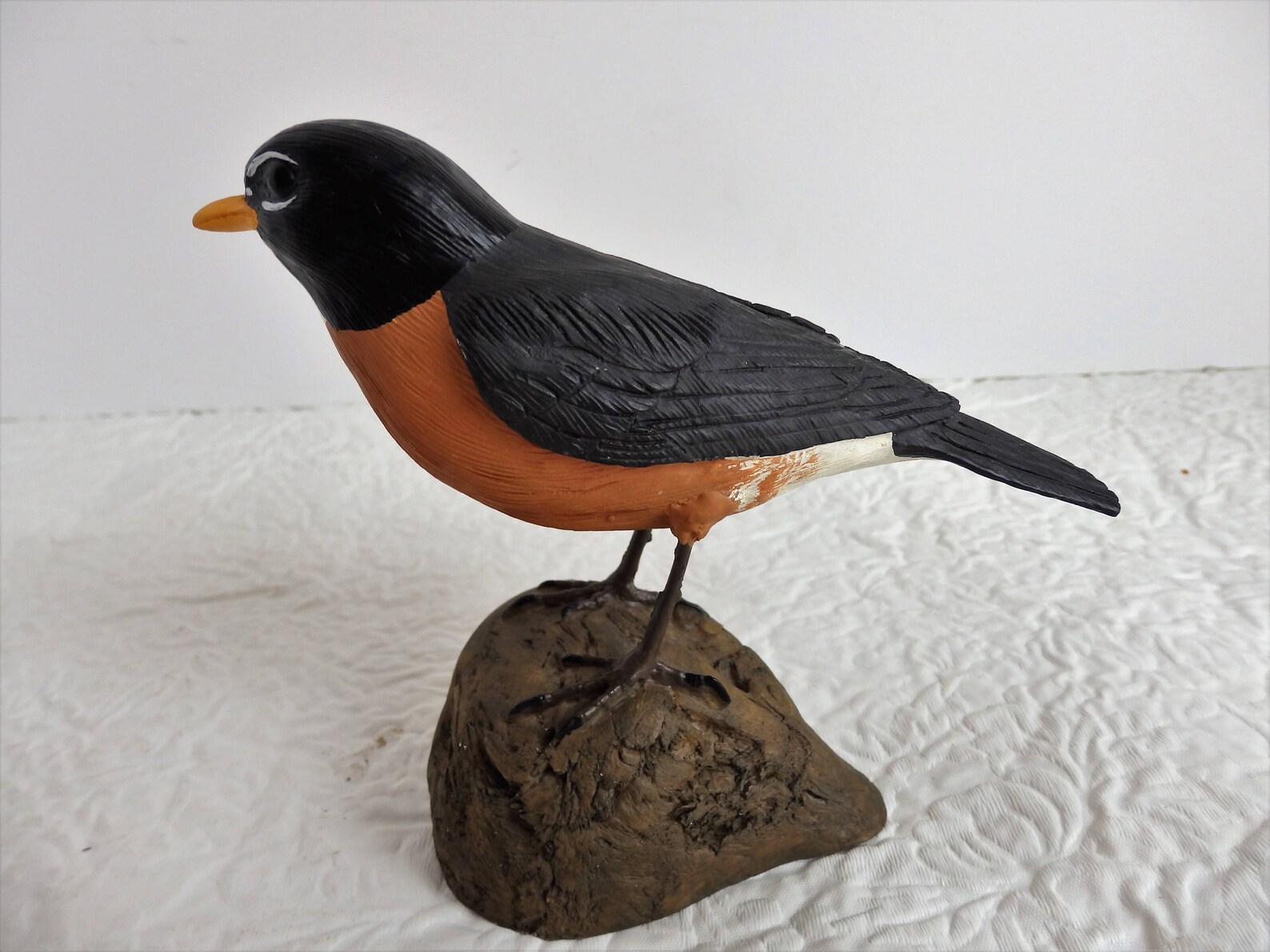 Hand Painted Robin Figurine. Resin Bird Figurine Etsy