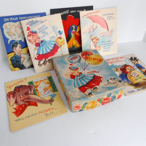 12 Vintage Save for Valerie. Pop UP Unused Greeting Cards with Envelopes and the Original Box. 1950'ss