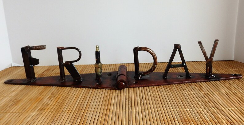 Hand Made Scrap Metal Art Metal Art Welded Sign Industrial Decor.