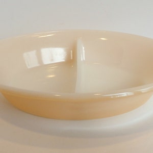 Fire King Peach Lusterware Sectioned Serving Bowl
