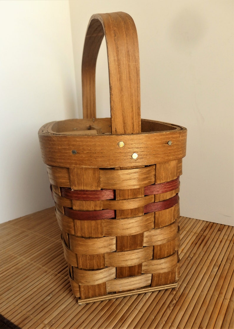 Basketville Vermont Vintage Split Oak Utensil Basket Etsy