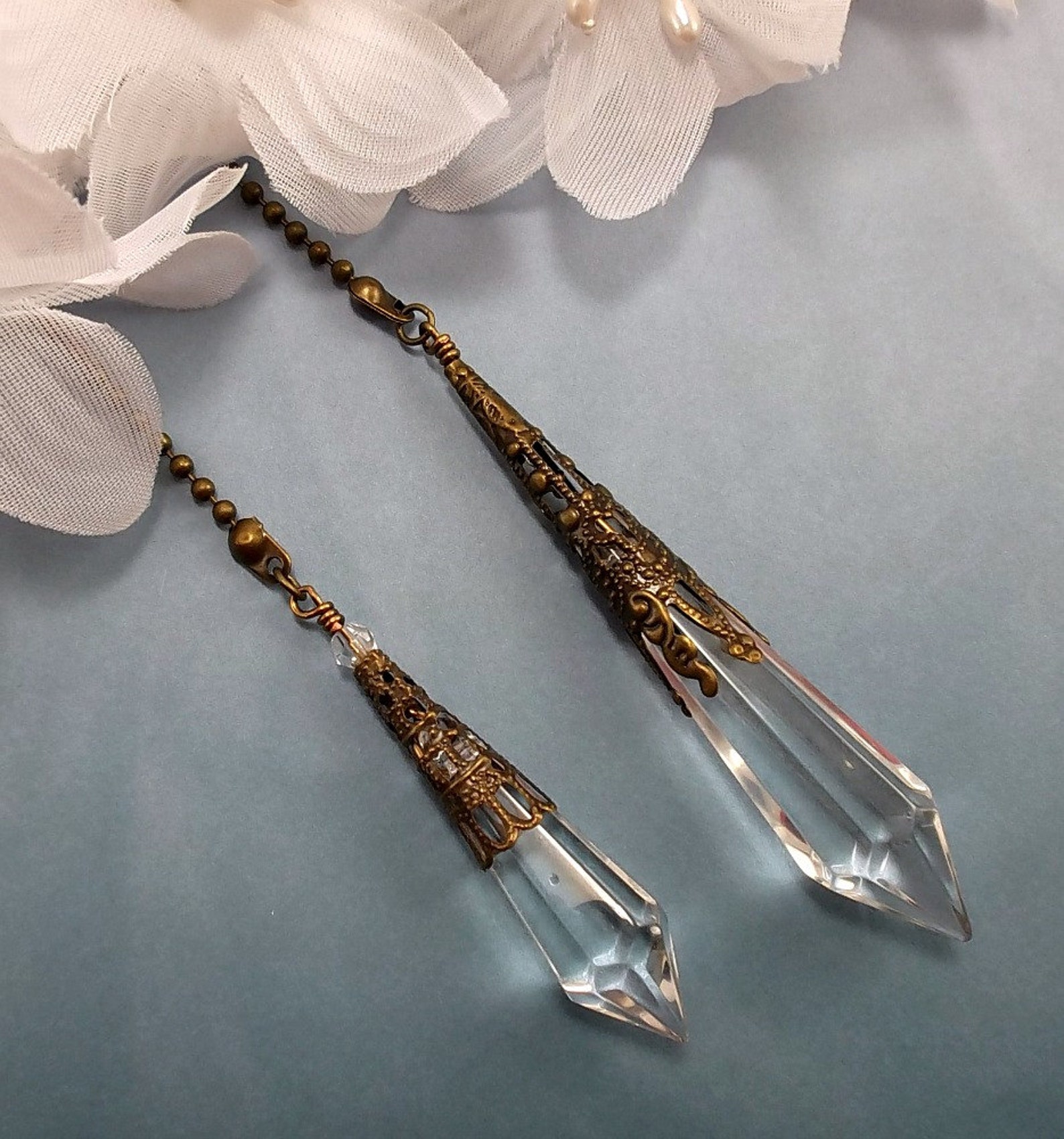 Clear Glass Crystal Ceiling Fan Pulls Crystal Light Pulls Etsy