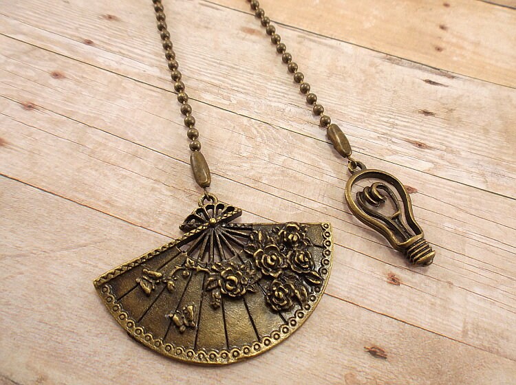 Ventilador de techo de bronce tira cadena de tracción de | Etsy