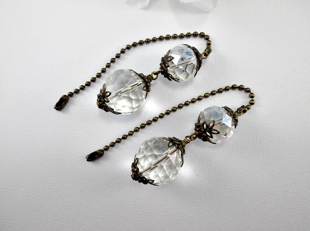 Crystal Fan Pulls Light Pulls Ceiling Fan Pulls Lamp Pulls Etsy