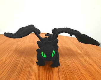 Toothless Crochet Plush: Night Fury Amigurumi Dragon