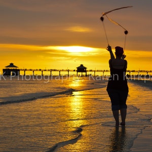 POI filature au coucher du soleil, Fort Myers Beach, Floride