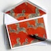 Set of 8 / 'Margot's Room' / Royal Tenenbaums inspired / Blank Note Cards Stationery Gift / Scalamandre Zebras & Arrows / Red / A2 