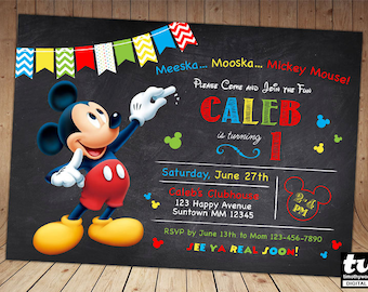 mickey mouse invite etsy mickey mouse invatations
