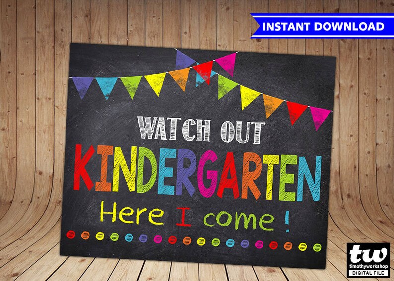 First Day Of Kindergarten Sign Instant Download First Day Of Etsy
