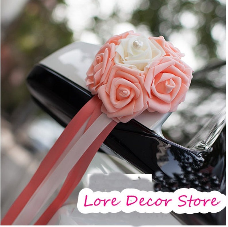Wedding Car Decoration Supplies Heart Pe Artificial Flower Etsy