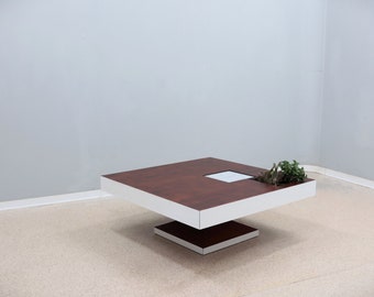 Vintage teak coffee table with plant holder 1960s