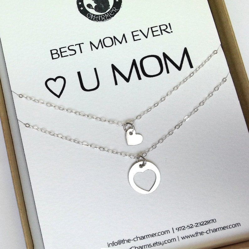 Christmas Gift for Mom. Mother Daughter Necklace Set. Mothers Day Gift