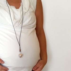 Harmony Ball, Pregnancy Necklace, Bola, Heart Shape Bola Necklace, Pregnancy Gift Jewelry, Harmony Ball Necklace image 3