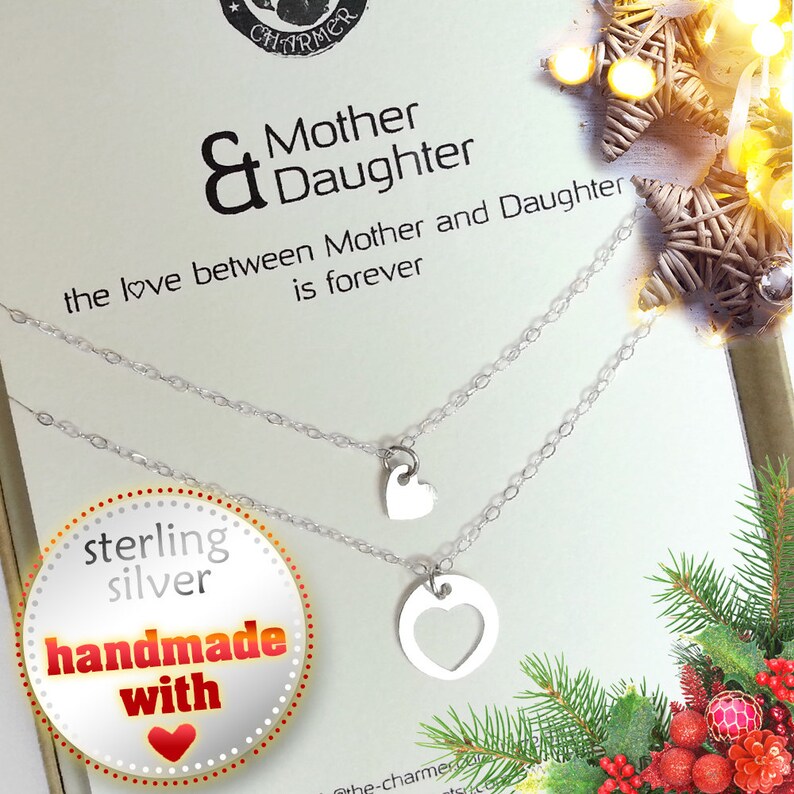 Christmas Gift for Mom. Mother Daughter Necklace Set. Mothers Day Gift
