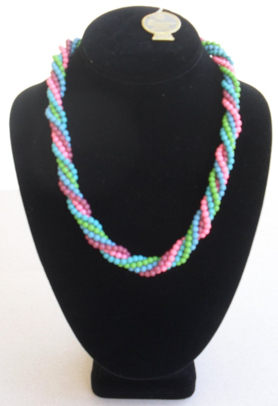 Candy Colored Beaded Necklace, Vintage