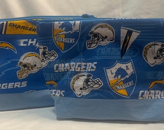 Los Angeles Charger Makeup/Travel/Cosmetic with light blue bottom NFL Football