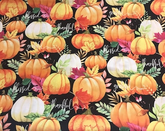 Pumpkin Happy Gatherings Cotton Fabric, by  Wilmington Prints