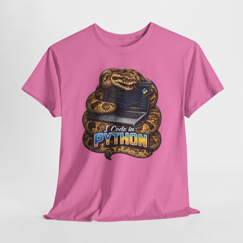 Funny Python Programmer Shirt, I Code in Python Tee, Snake Coding T-Shirt, Python Developer Gift, Software Engineer Shirt immagine 3
