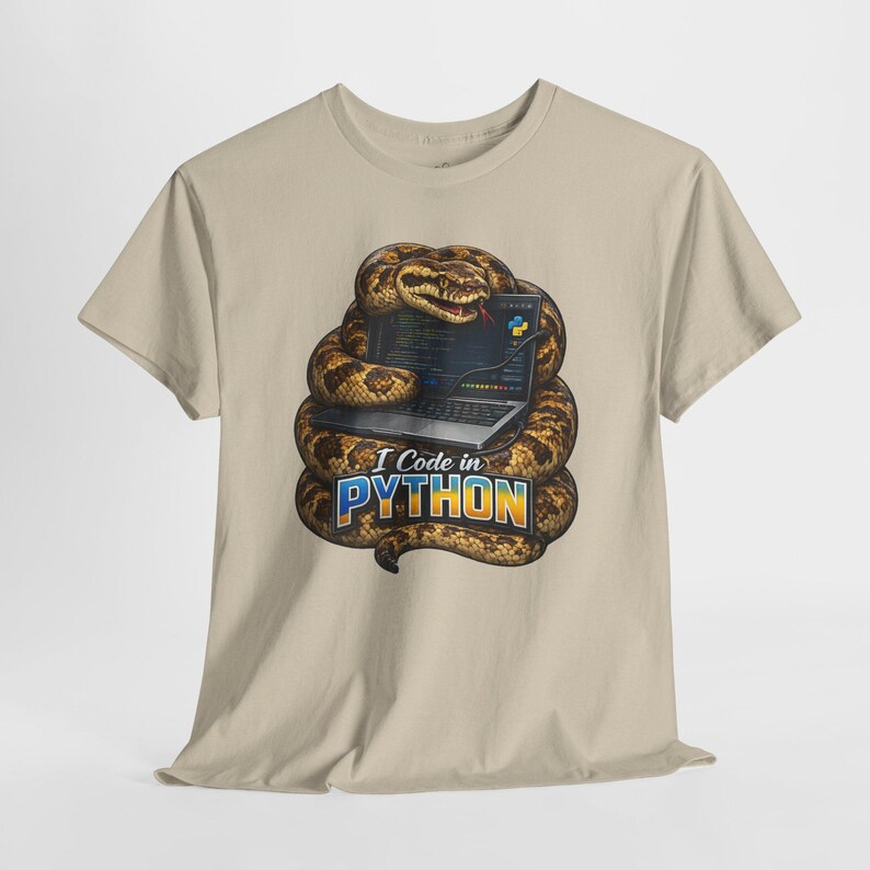 Funny Python Programmer Shirt, I Code in Python Tee, Snake Coding T-Shirt, Python Developer Gift, Software Engineer Shirt immagine 4