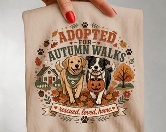 Golden Retriever Border Collie Rescue Dog Shirt | Adopted for Autumn Walks Tee | Adopt Don't Shop Fall Dog Lover Gift
