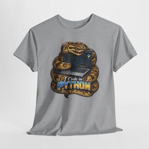 Funny Python Programmer Shirt, I Code in Python Tee, Snake Coding T-Shirt, Python Developer Gift, Software Engineer Shirt immagine 8