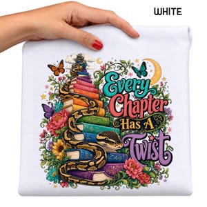 Ball Python Book Lover T-Shirt | Every Chapter Has a Twist Snake Shirt | Reptile Lover Librarian Bookworm Tee