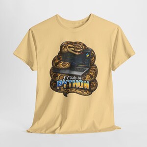 Funny Python Programmer Shirt, I Code in Python Tee, Snake Coding T-Shirt, Python Developer Gift, Software Engineer Shirt immagine 7