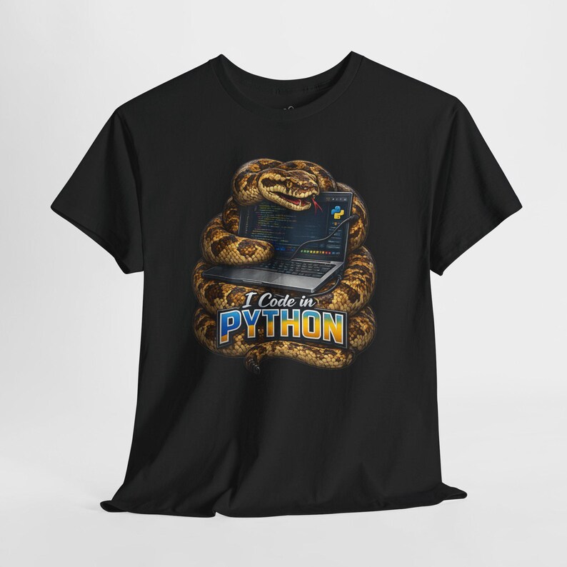 Funny Python Programmer Shirt, I Code in Python Tee, Snake Coding T-Shirt, Python Developer Gift, Software Engineer Shirt immagine 10