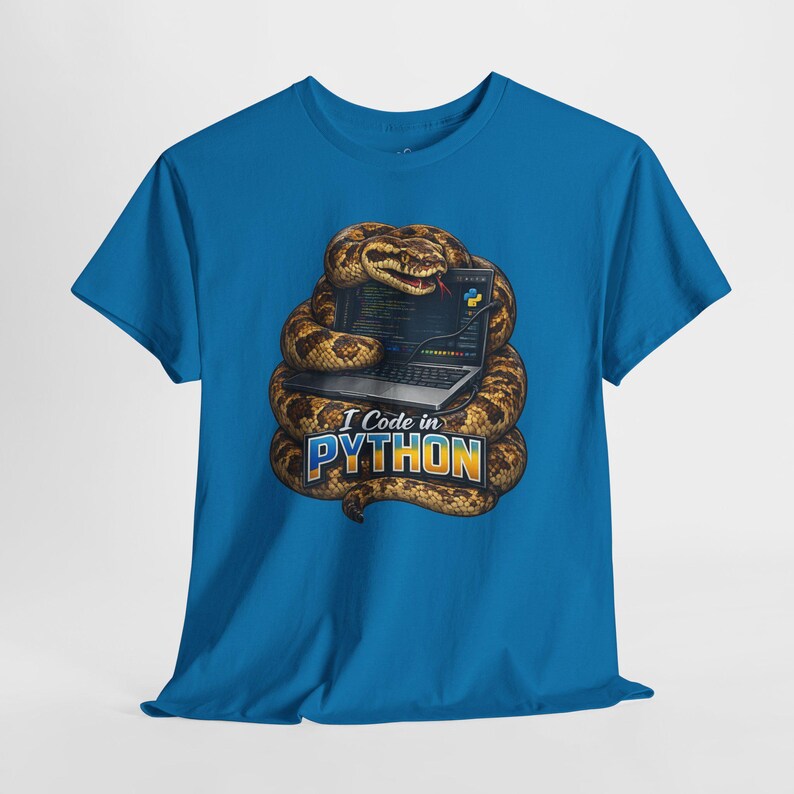 Funny Python Programmer Shirt, I Code in Python Tee, Snake Coding T-Shirt, Python Developer Gift, Software Engineer Shirt immagine 5