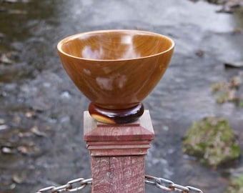 Bol brésilien de bol de fruit de bois de rose de pièce maîtresse avec la base de Cocobolo