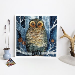 Fine Art Giclée Print of an Owl / Majestic Owl Portrait / Cottagecore decor / Watercolour Art Print / Original Owl Art / Artsy Gift image 7