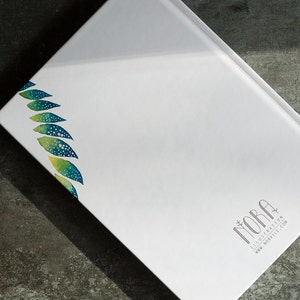 Animal hedgehog Notebook / blue green journal / art sketchbook / notepad / diary / hardcover / gift idea / original illustration by Nora image 3
