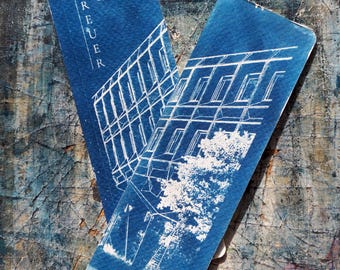 Cyanotype Bookmark Set: Handmade Museum-Quality Marcel Breuer Architecture