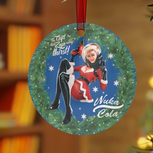 Nuka Cola Holiday Ornament, Fallout Ceramic Ornament, Nuka Cola Christmas, Atomic Design, Nuclear Fallout Ornament