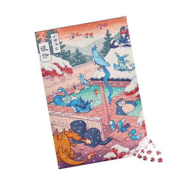 Quebra-cabeça Pokémon Hot Springs: Tema Charizard, 1014 peças.