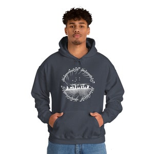 Fellowship of the Ring Unisex Heavy Blend™ Hooded Sweatshirt, Lord of the Rings Sweatshirt, LOTR Sweatshirt, Rings of Power Hoodie Heather Navy