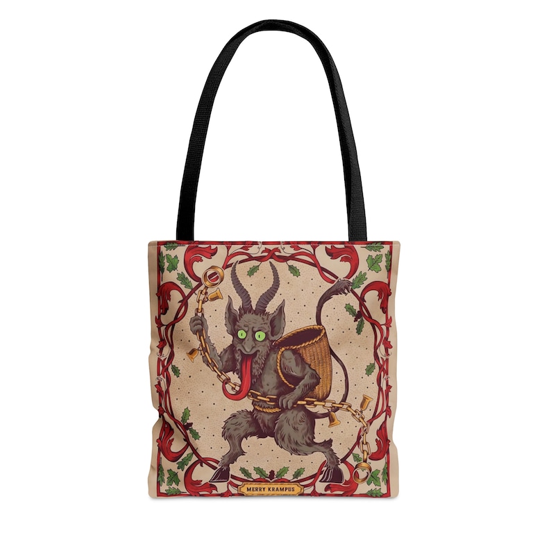 Krampus Holiday Tote Bag: Scary Christmas Shoulder Bag image 5