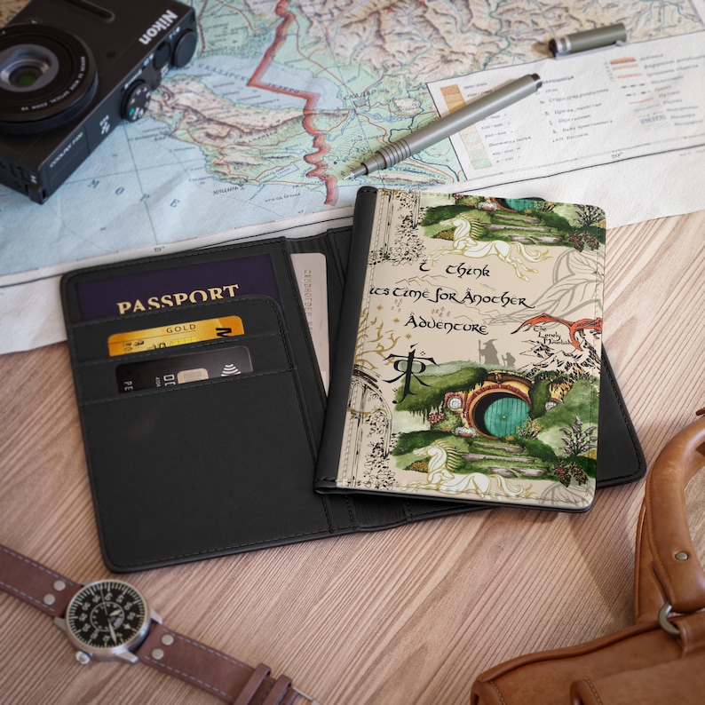 LOTR Adventure Faux Leather Passport Cover, RFID Blocking image 2
