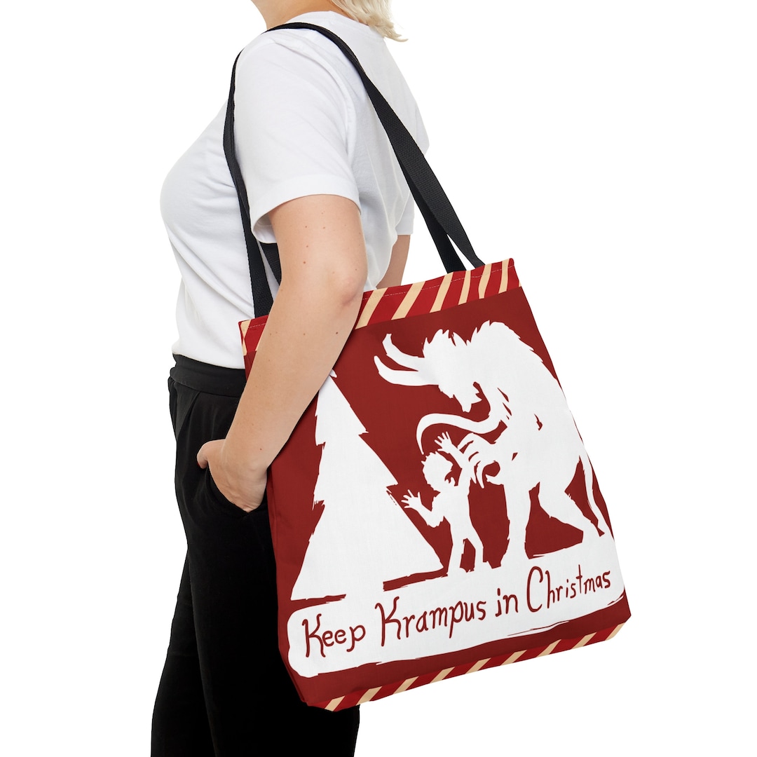 Keep Krampus Tote Bag AOP Scary Christmas Tote Bag Dark Etsy