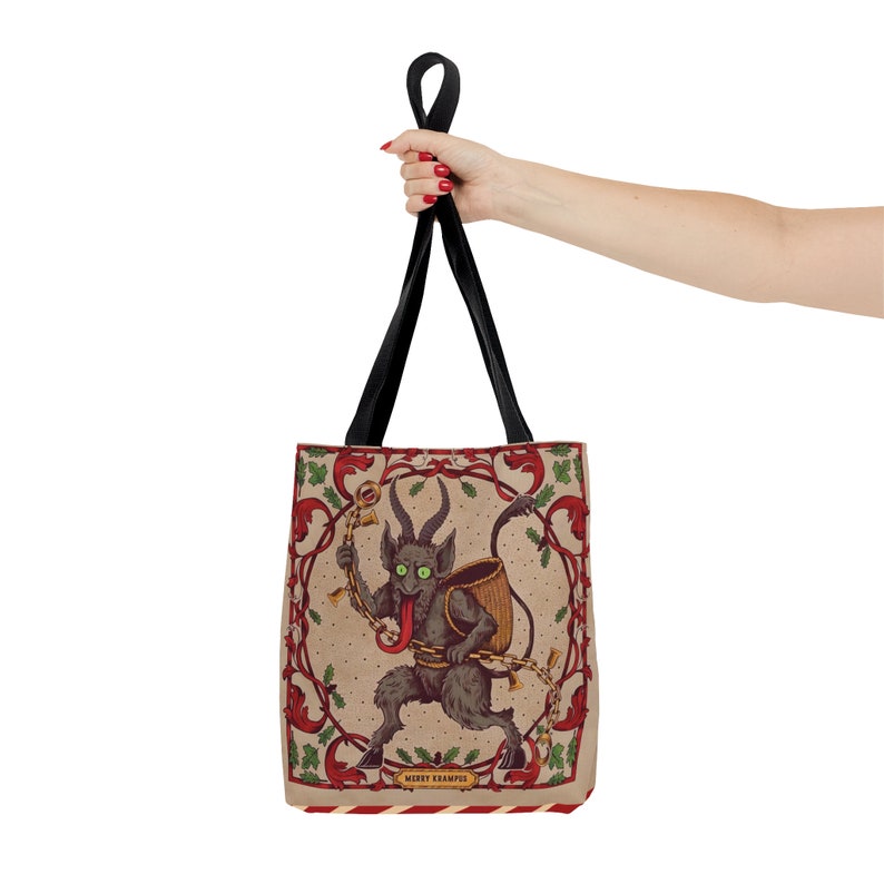 Krampus Holiday Tote Bag: Scary Christmas Shoulder Bag image 6