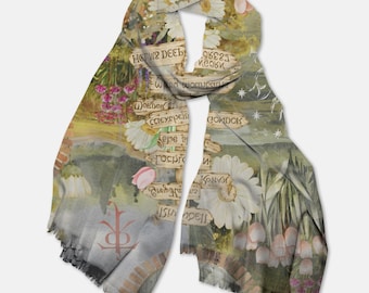 Hobbit Spring Floral Pashmina Scarf, Lord of the Rings, Tolkien Fan