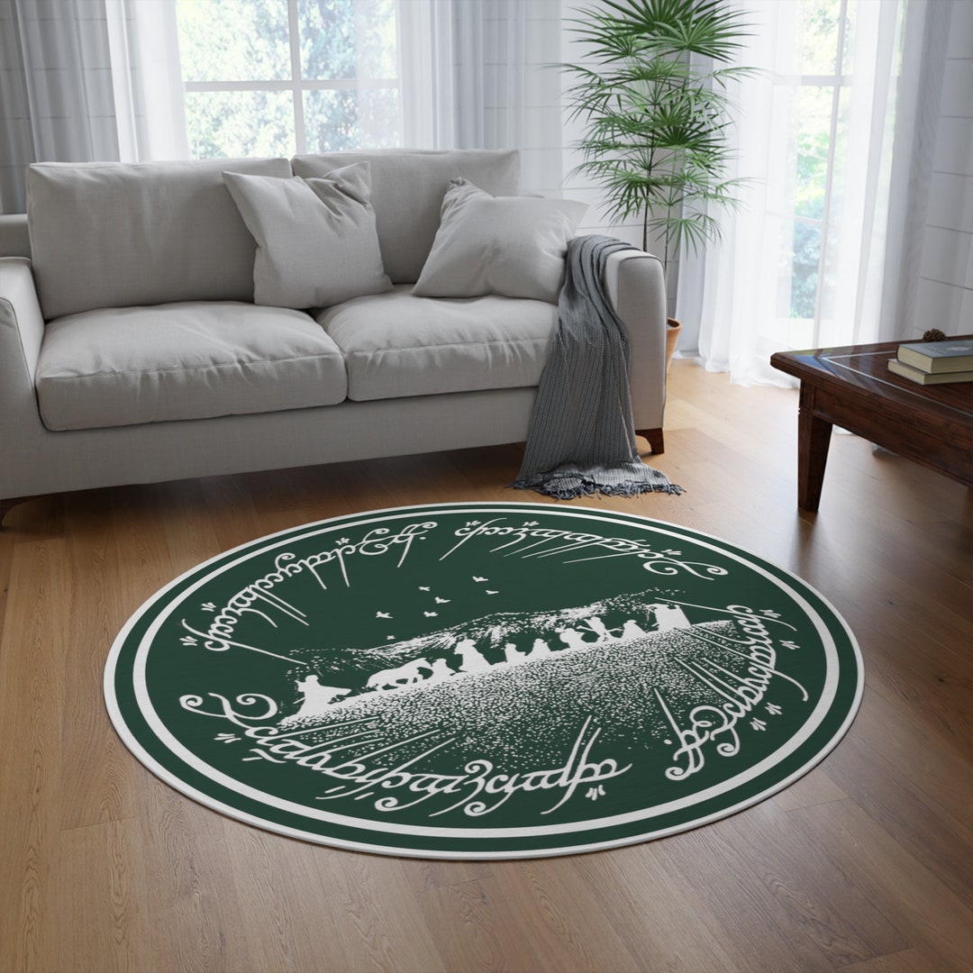 One Ring to Rule Round Rug, Lord of the Rings Accent Rug, LOTR Floor